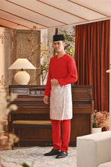 Baju Melayu Teluk Belanga Smart Fit - China Red