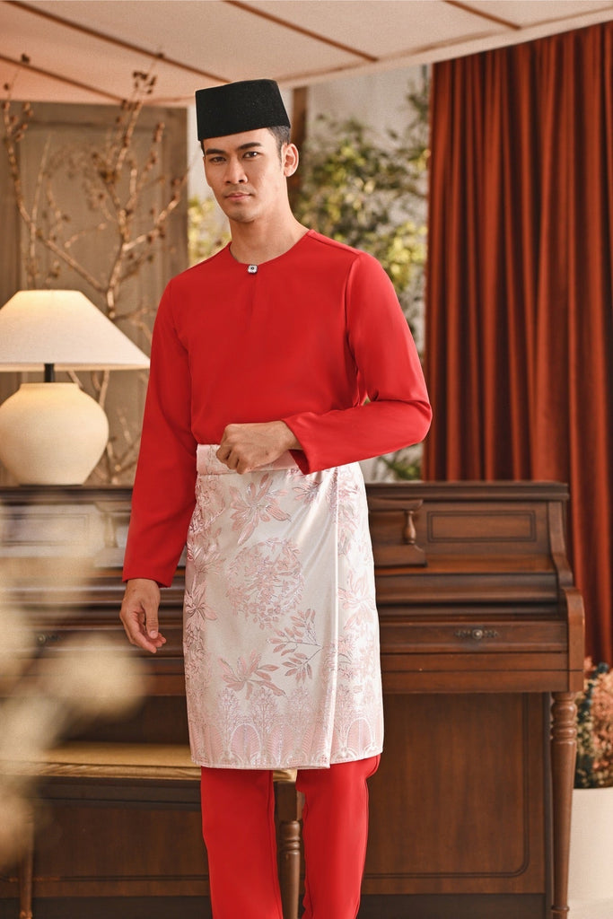 Baju Melayu Teluk Belanga Smart Fit - China Red