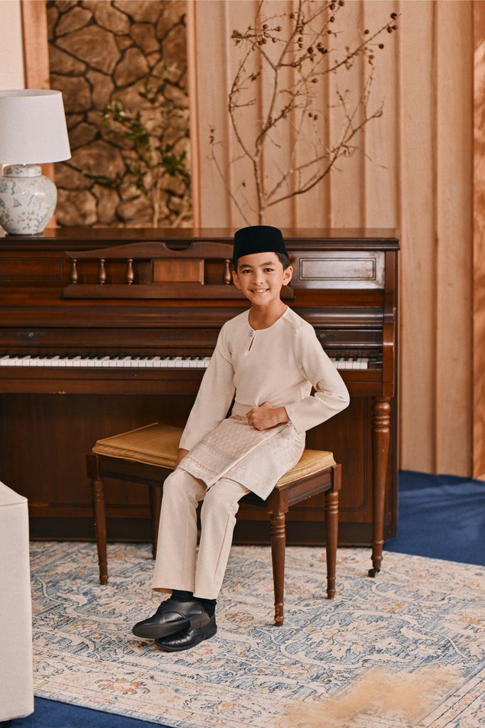 Baju Melayu Kids Teluk Belanga Smart Fit - Cream