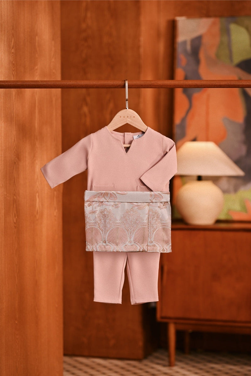 Baju Melayu Babies Teluk Belanga Deluxe Smart Fit - Blush