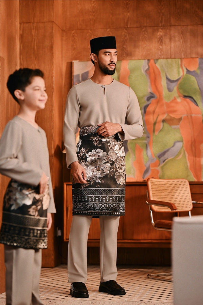 Baju Melayu Teluk Belanga Modern Smart Fit - Ashley Beige