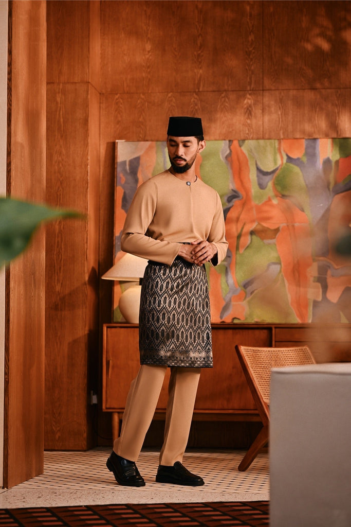 Baju Melayu Teluk Belanga Deluxe Smart Fit - Latte