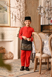Baju Melayu Kids Majestic Bespoke Fit - Red Chilli