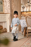 Baju Melayu Kids Majestic Bespoke Fit - Light Blue Grey