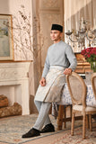Baju Melayu Majestic Bespoke Fit - Light Blue Grey