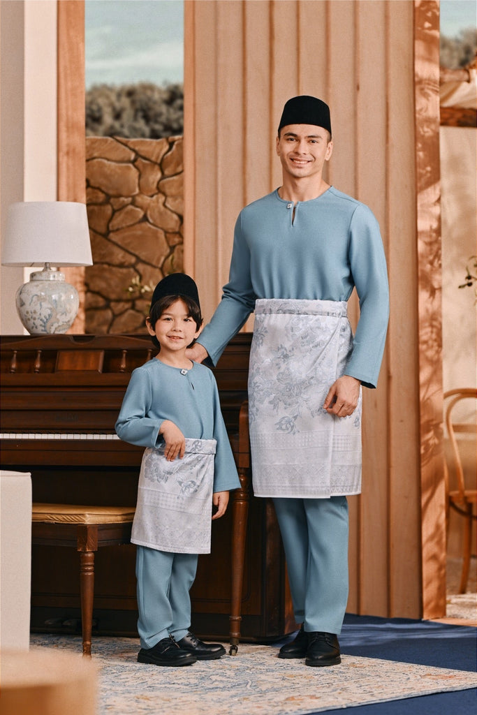 Baju Melayu Kids Teluk Belanga Smart Fit - Artic Blue