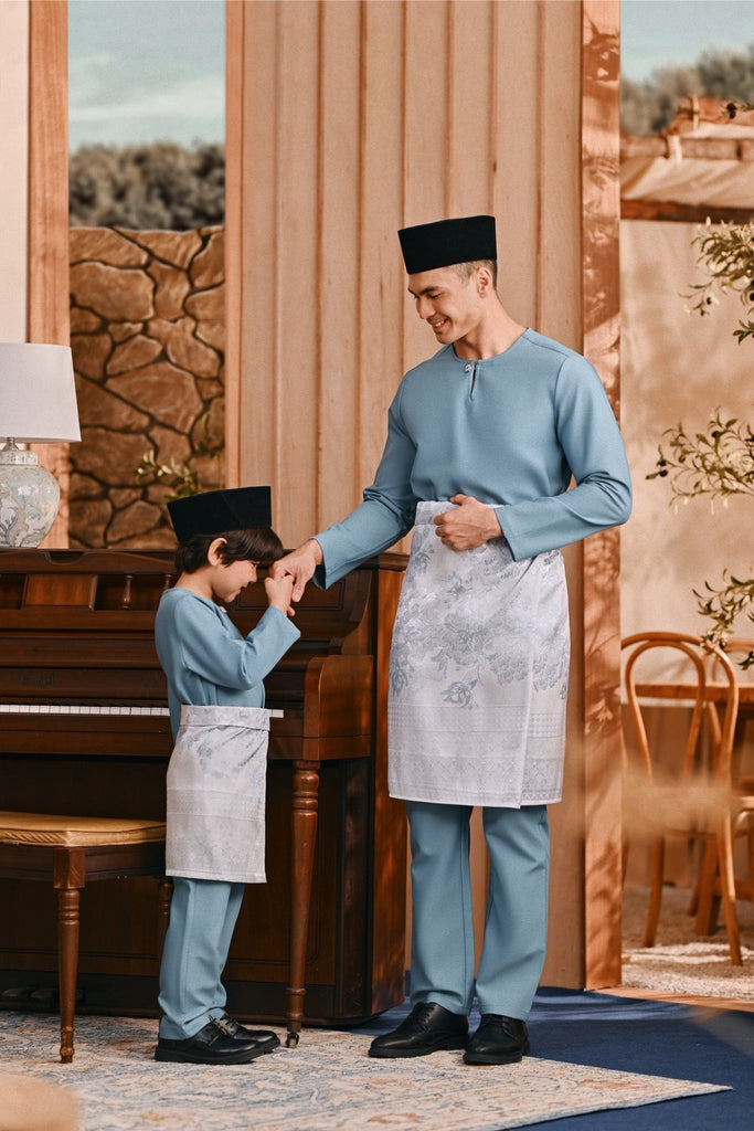 Baju Melayu Kids Teluk Belanga Smart Fit - Artic Blue