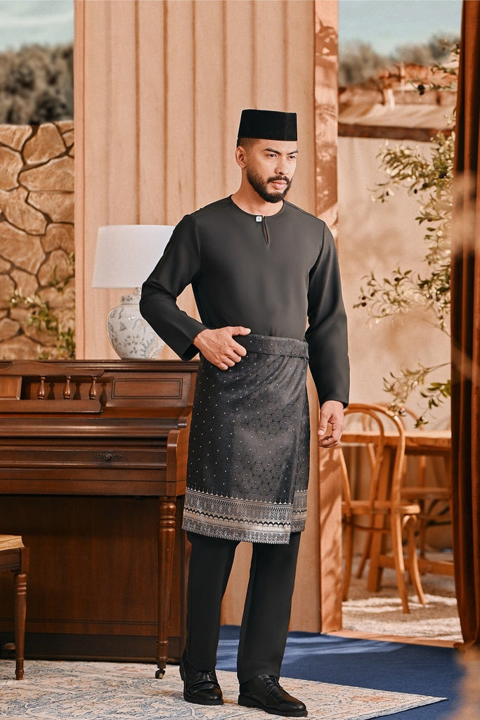 Baju Melayu Teluk Belanga Smart Fit - Black