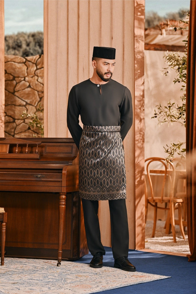 Baju Melayu Teluk Belanga Smart Fit - Black