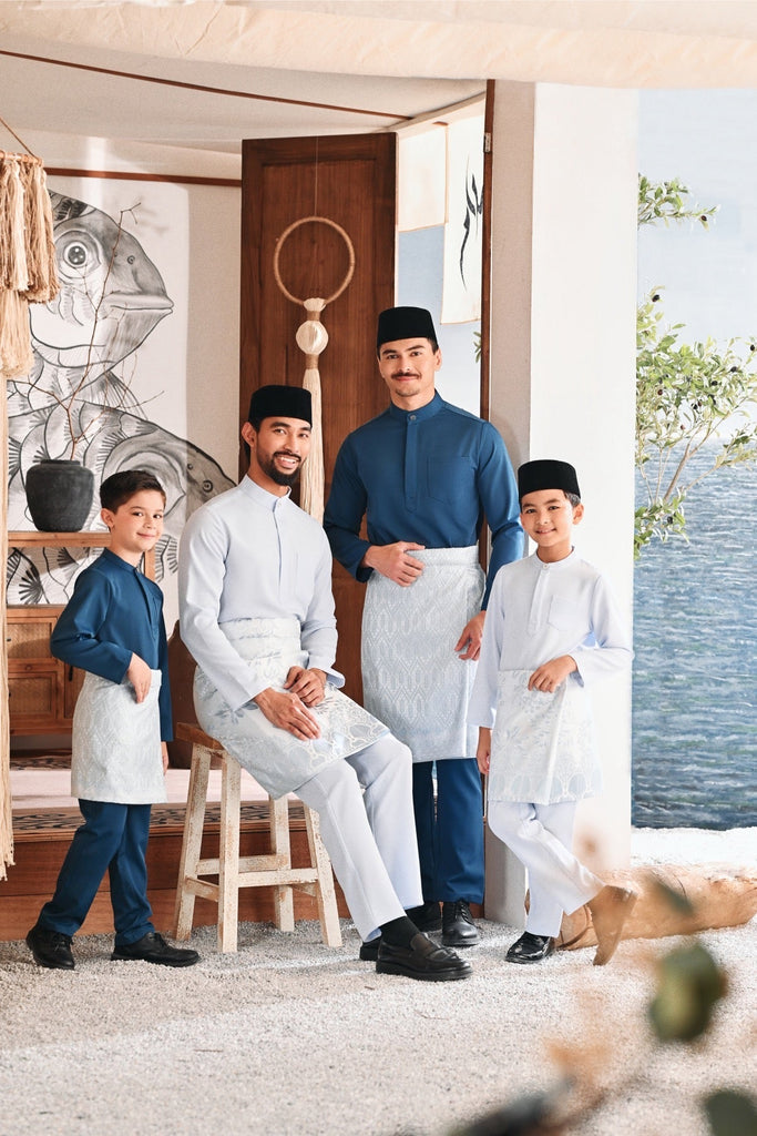 Baju Melayu Kids Luxury Bespoke Fit - Baby Blue