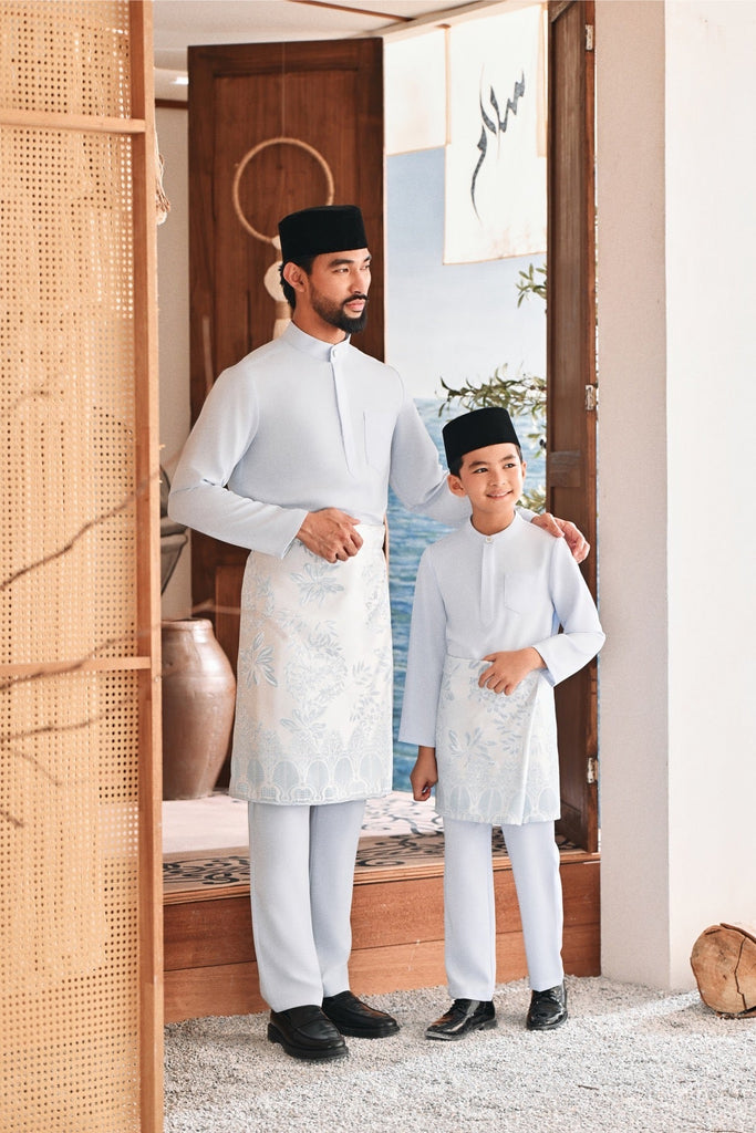 Baju Melayu Kids Luxury Bespoke Fit - Baby Blue