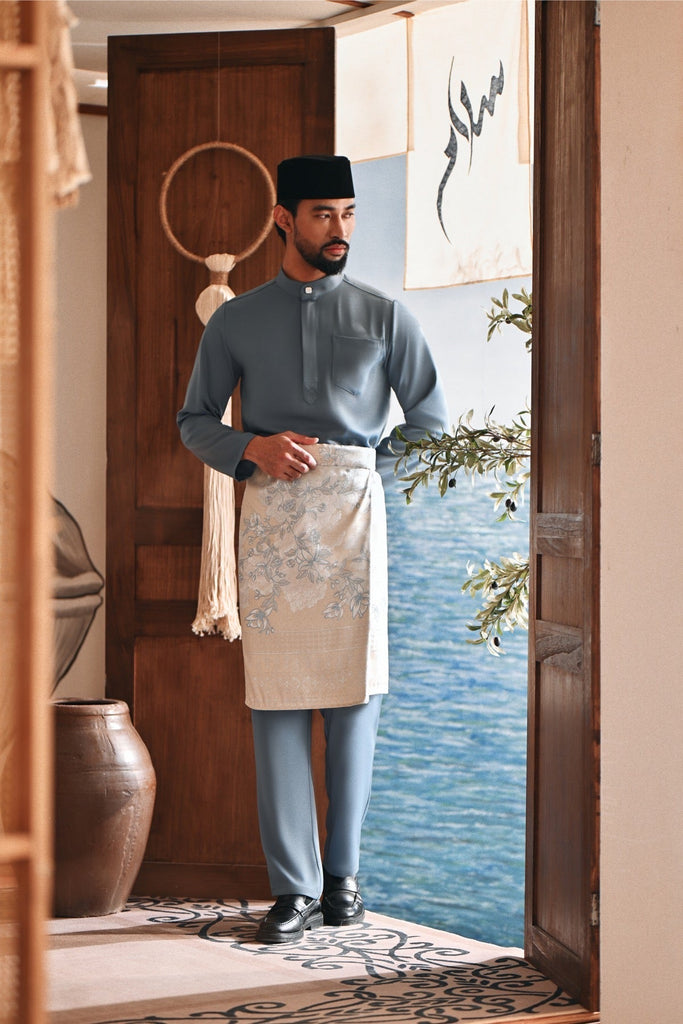 Baju Melayu Luxury Bespoke Fit - Ashley Blue