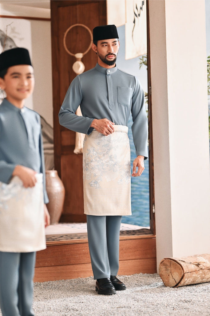 Baju Melayu Luxury Bespoke Fit - Ashley Blue