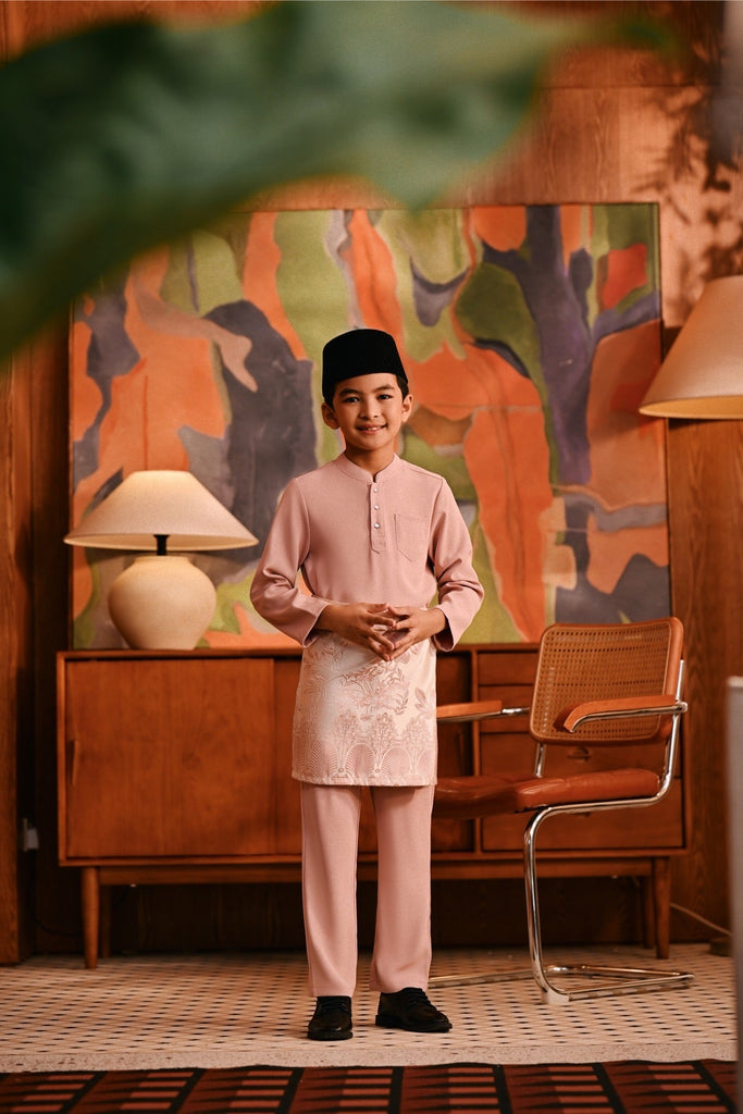 Baju Melayu Kids Majestic Bespoke Fit - Blush
