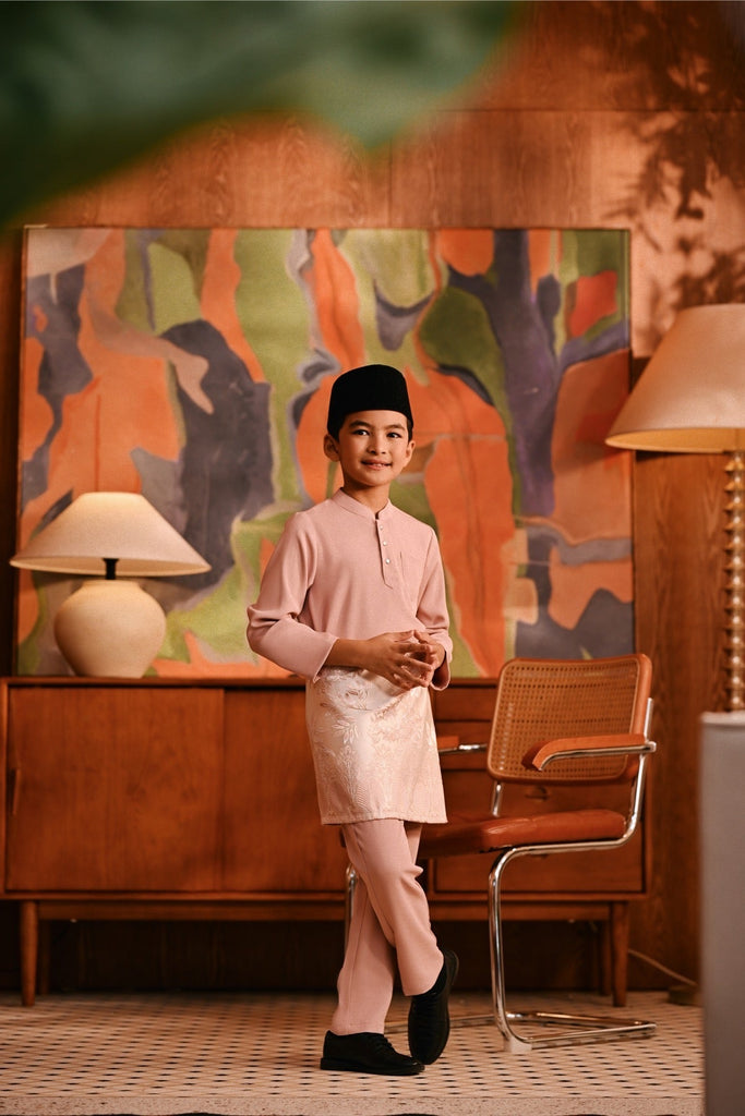 Baju Melayu Kids Majestic Bespoke Fit - Blush