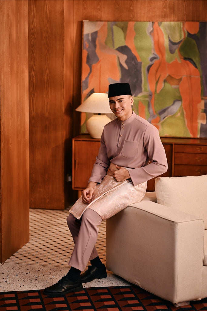 Baju Melayu Majestic Bespoke Fit - Ash Rose