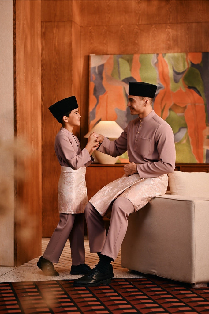 Baju Melayu Majestic Bespoke Fit - Ash Rose