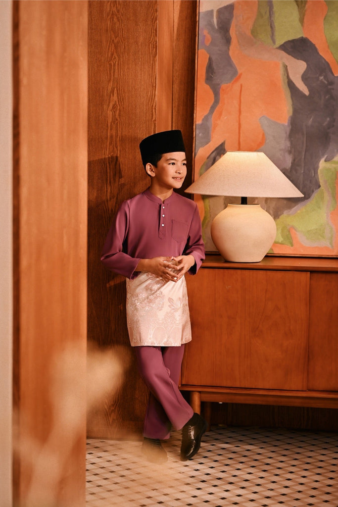 Baju Melayu Kids Majestic Bespoke Fit - Violet Quartz