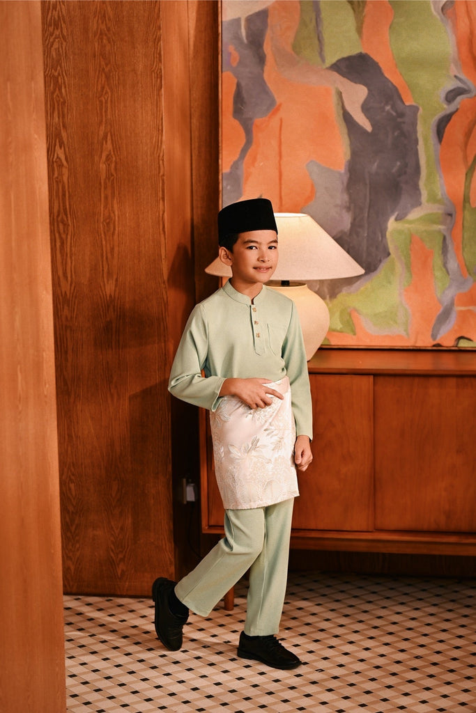 Baju Melayu Kids Majestic Bespoke Fit - Granite Green