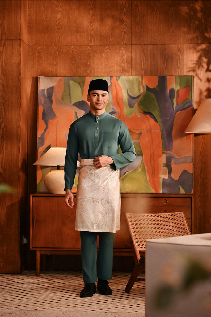 Baju Melayu Majestic Bespoke Fit - Green Jasper