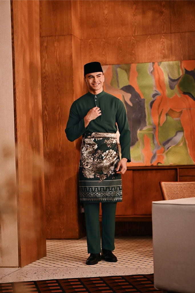 Baju Melayu Majestic Bespoke Fit - Emerald Green