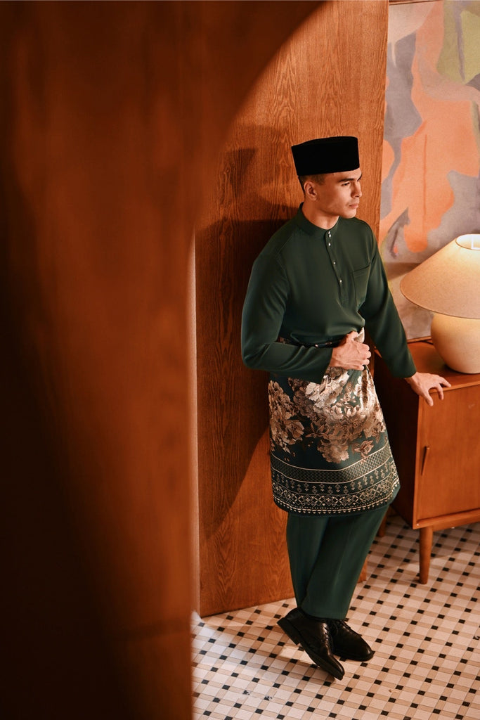Baju Melayu Majestic Bespoke Fit - Emerald Green