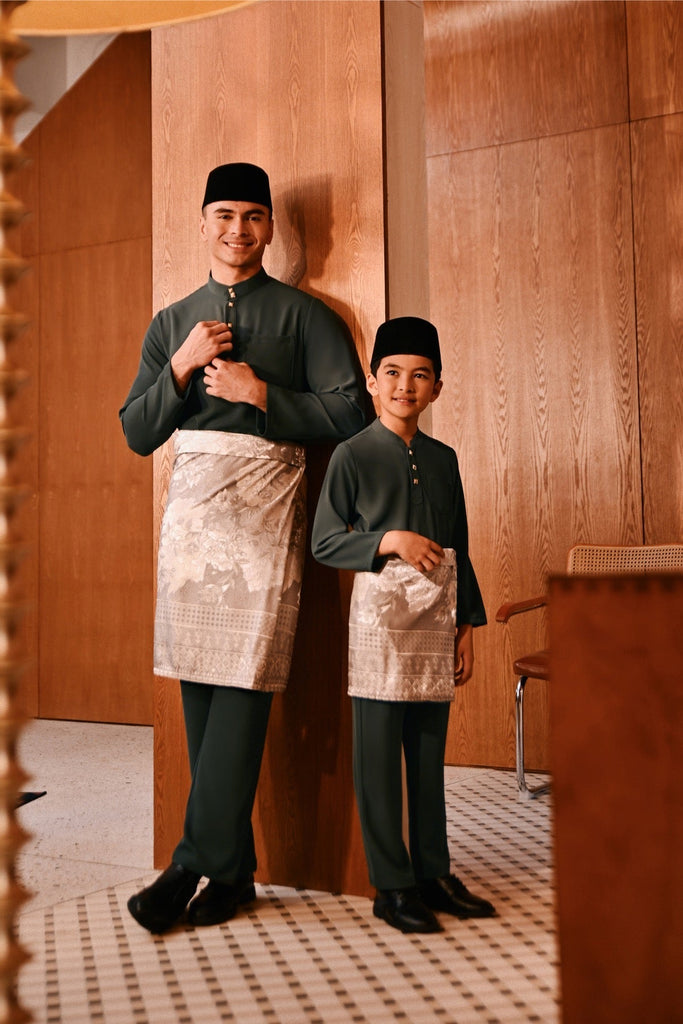 Baju Melayu Kids Majestic Bespoke Fit - Gunmetal