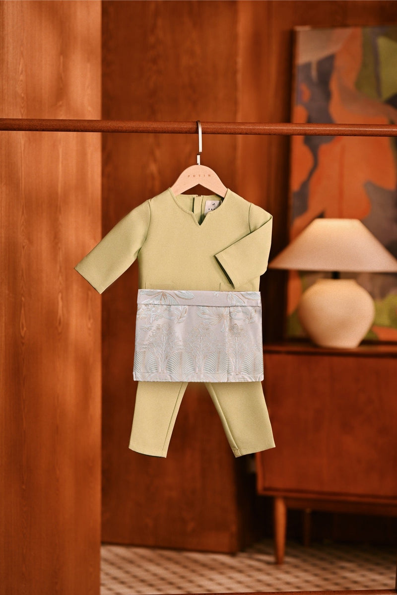 Baju Melayu Babies Teluk Belanga Modern Smart Fit - Pastel Green