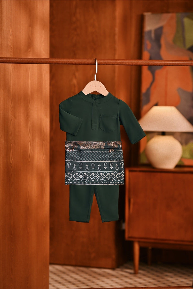 Baju Melayu Babies Majestic Bespoke Fit - Emerald Green