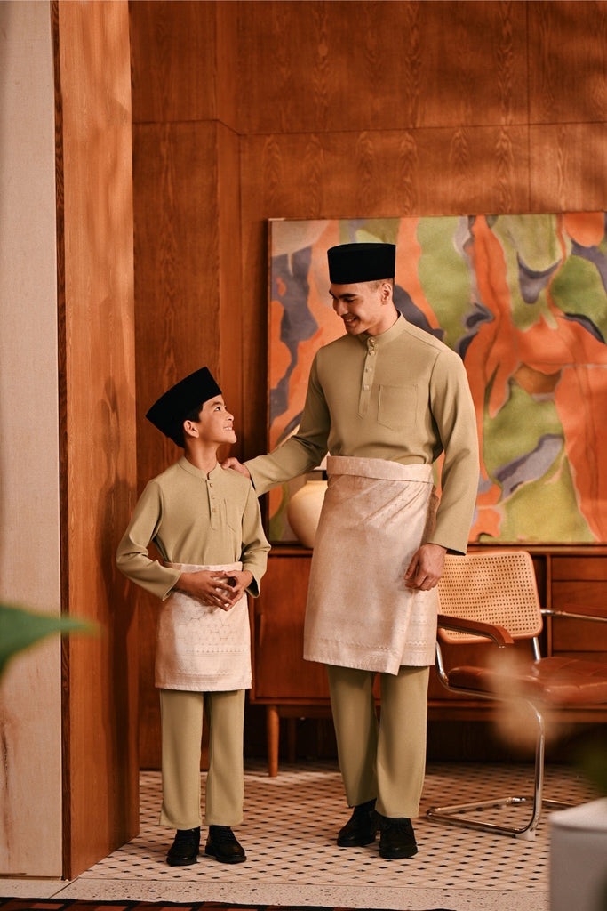 Baju Melayu Kids Majestic Bespoke Fit - Safari