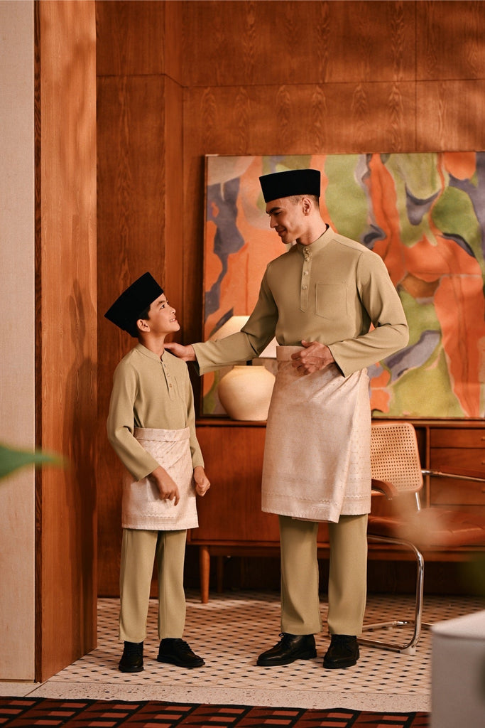 Baju Melayu Kids Majestic Bespoke Fit - Safari