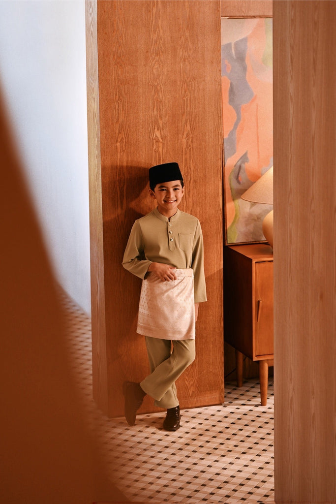 Baju Melayu Kids Majestic Bespoke Fit - Safari
