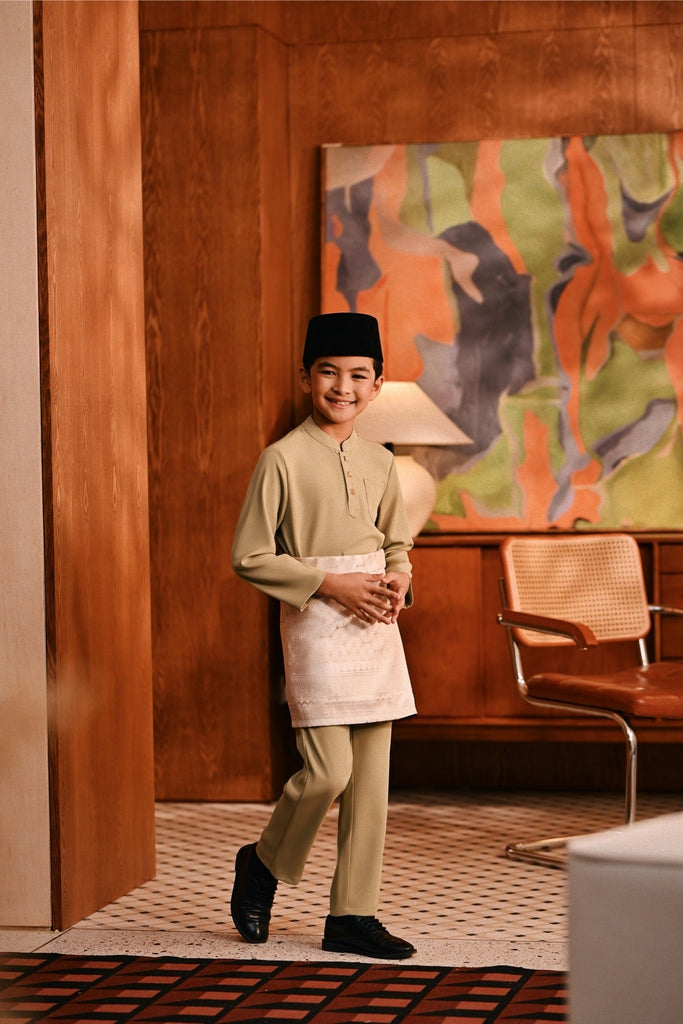 Baju Melayu Kids Majestic Bespoke Fit - Safari
