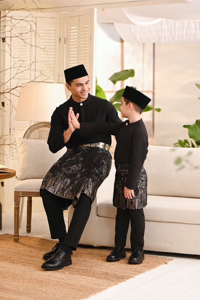 Baju Melayu Light Bespoke Fit - Jet Black