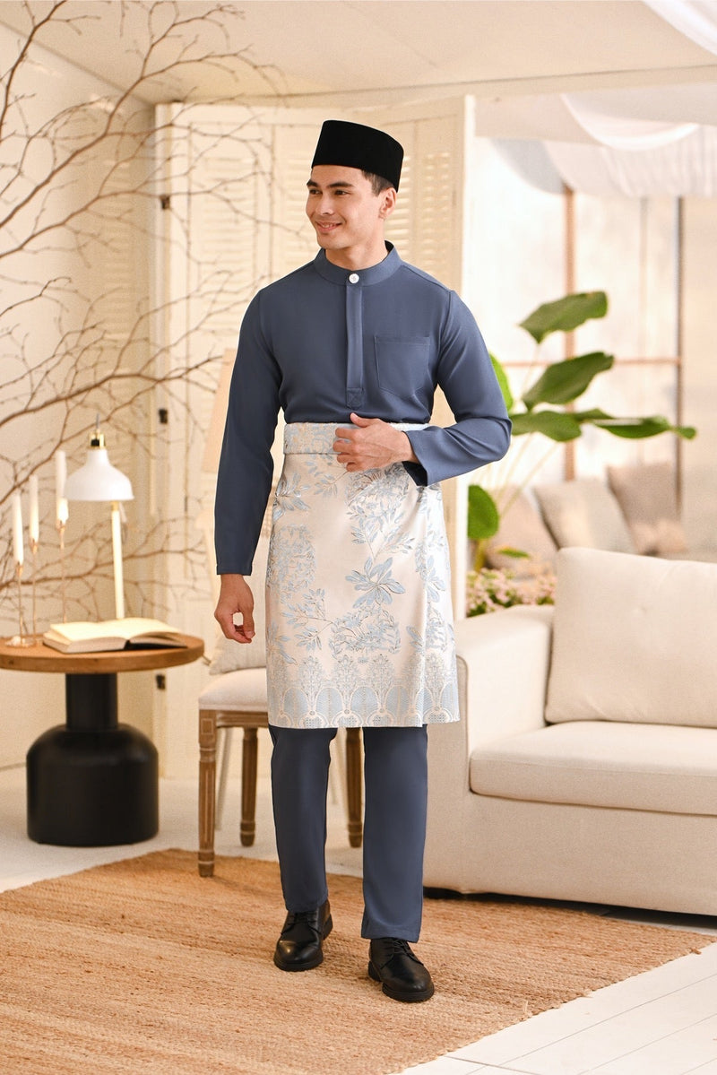 Baju Melayu Light Bespoke Fit - Blue Grey
