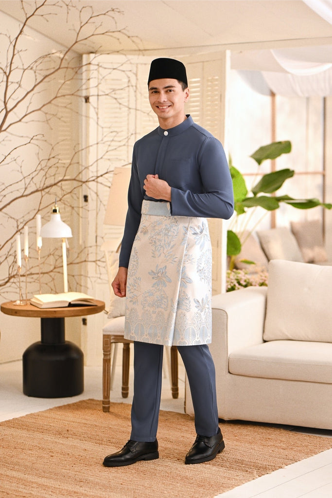 Baju Melayu Light Bespoke Fit - Blue Grey
