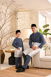 Baju Melayu Kids Light Bespoke Fit - Blue Grey