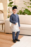 Baju Melayu Kids Light Bespoke Fit - Blue Grey