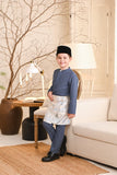 Baju Melayu Kids Light Bespoke Fit - Blue Grey