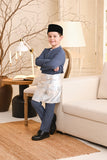 Baju Melayu Kids Light Bespoke Fit - Blue Grey