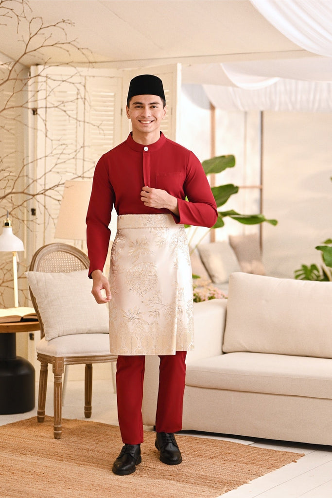 Baju Melayu Light Bespoke Fit - Maroon