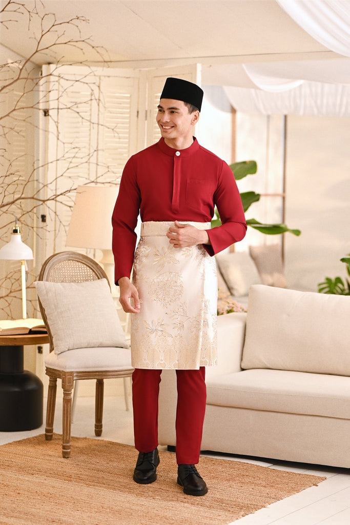 Baju Melayu Light Bespoke Fit - Maroon