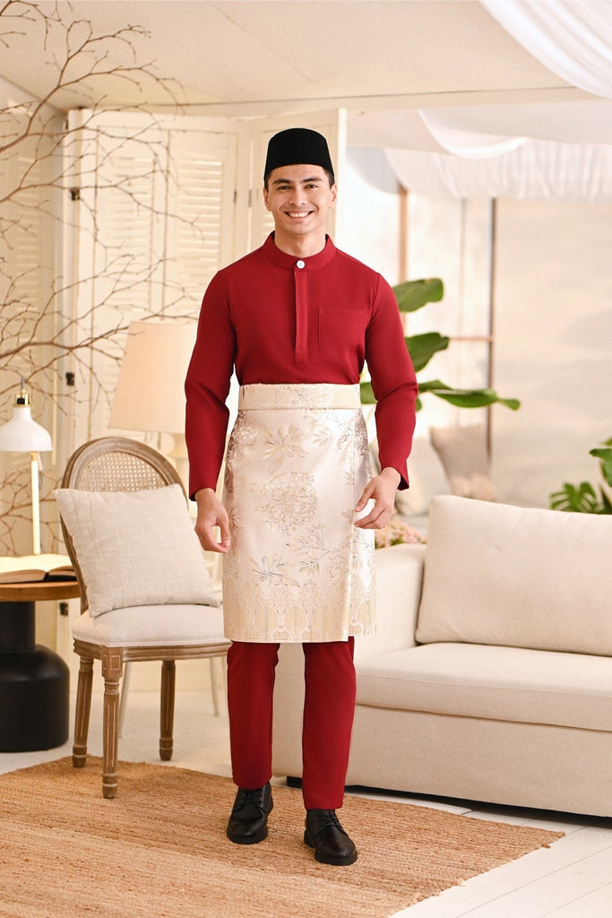 Baju Melayu Light Bespoke Fit - Maroon