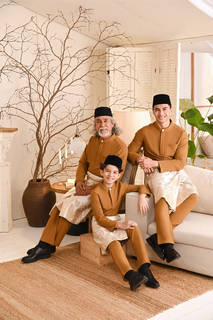 Baju Melayu Kids Light Bespoke Fit - Golden Brown