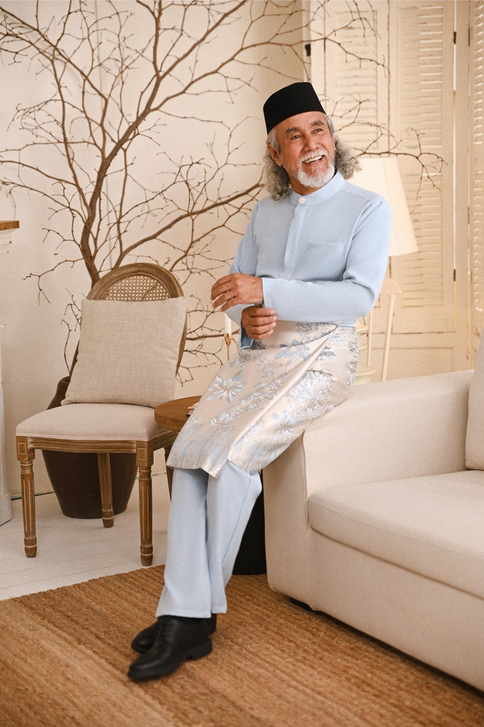 Baju Melayu Light Bespoke Fit - Light Pigeon Blue