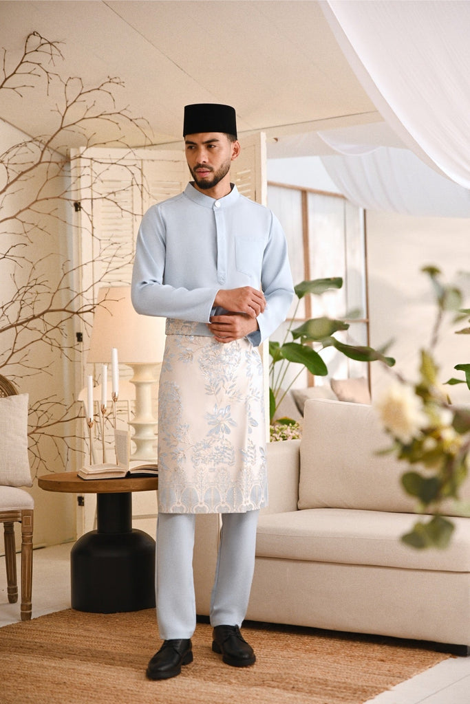 Baju Melayu Light Bespoke Fit - Light Pigeon Blue