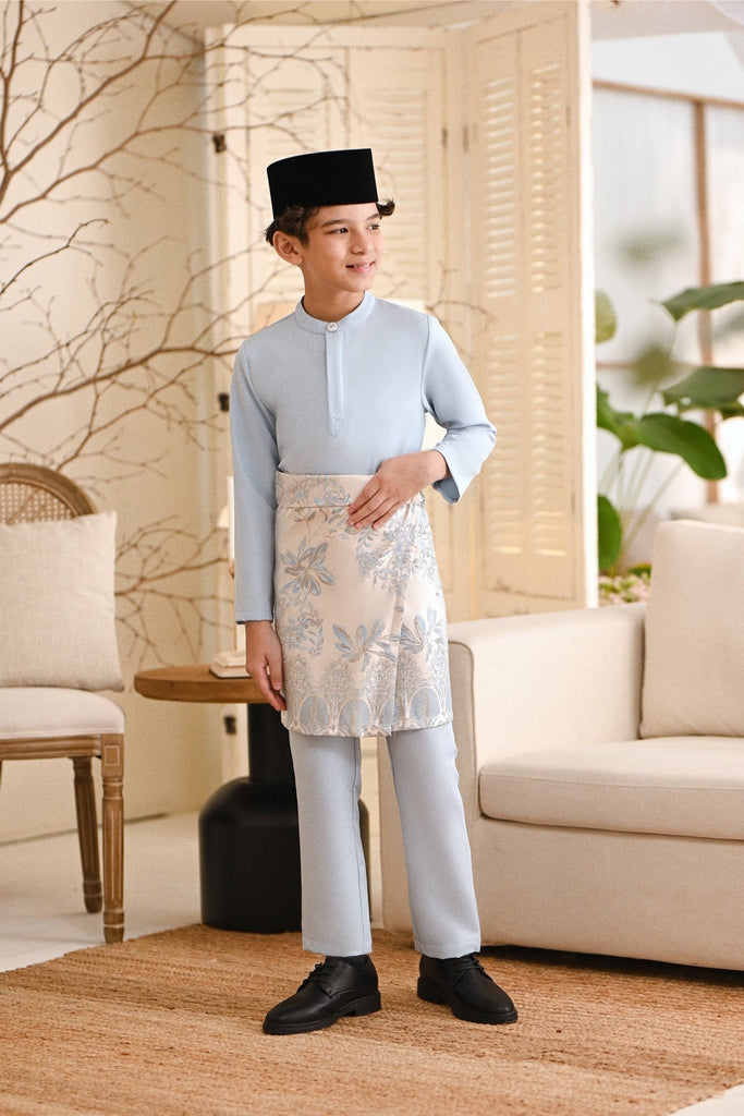 Baju Melayu Kids Light Bespoke Fit - Light Pigeon Blue