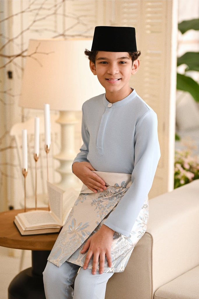 Baju Melayu Kids Light Bespoke Fit - Light Pigeon Blue
