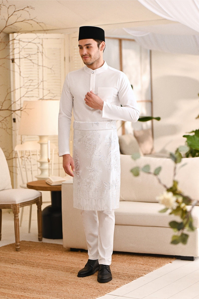 Baju Melayu Natural Cotton Bespoke Fit - White