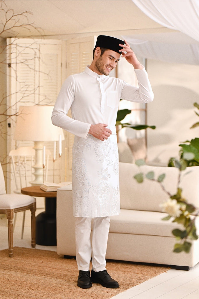 Baju Melayu Natural Cotton Bespoke Fit - White